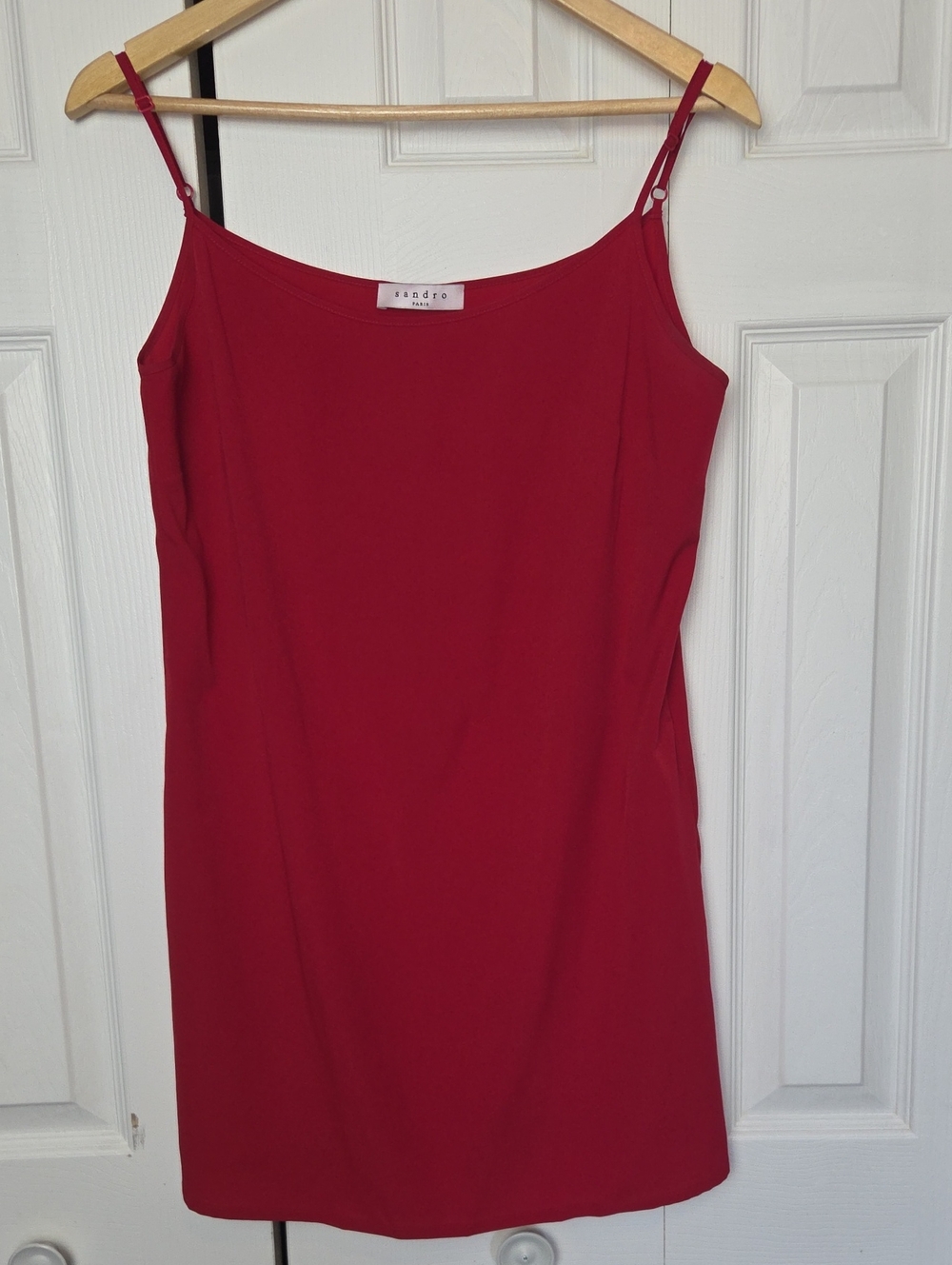 Sandro Crimson Spaghetti Strap Slip Dress
